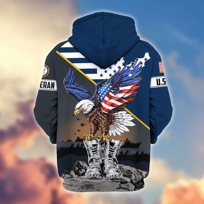 Premium Honoring All Who Served US Veterans Zip Hoodie, Gifts For US Veterans