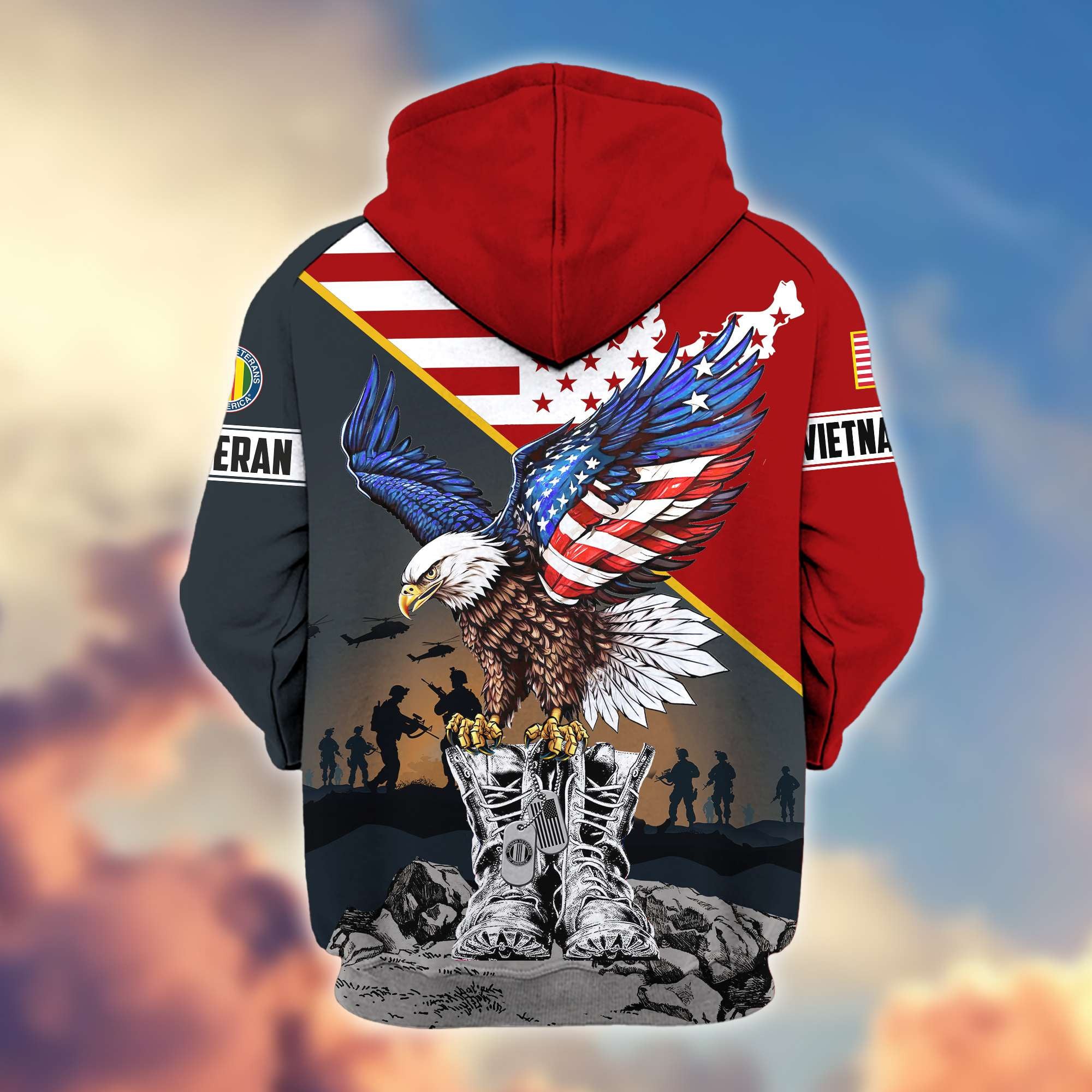 Premium Honoring All Who Served US Veterans Zip Hoodie, Gifts For US Veterans