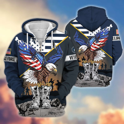 Premium Honoring All Who Served US Veterans Zip Hoodie, Gifts For US Veterans
