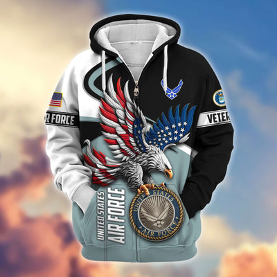 Premium US Veterans Zip Hoodie, Gifts For US Veterans
