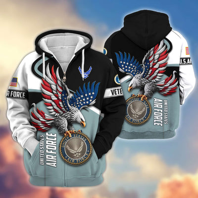 Premium US Veterans Zip Hoodie, Gifts For US Veterans