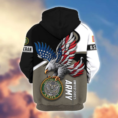 Premium US Veterans Zip Hoodie, Gifts For US Veterans
