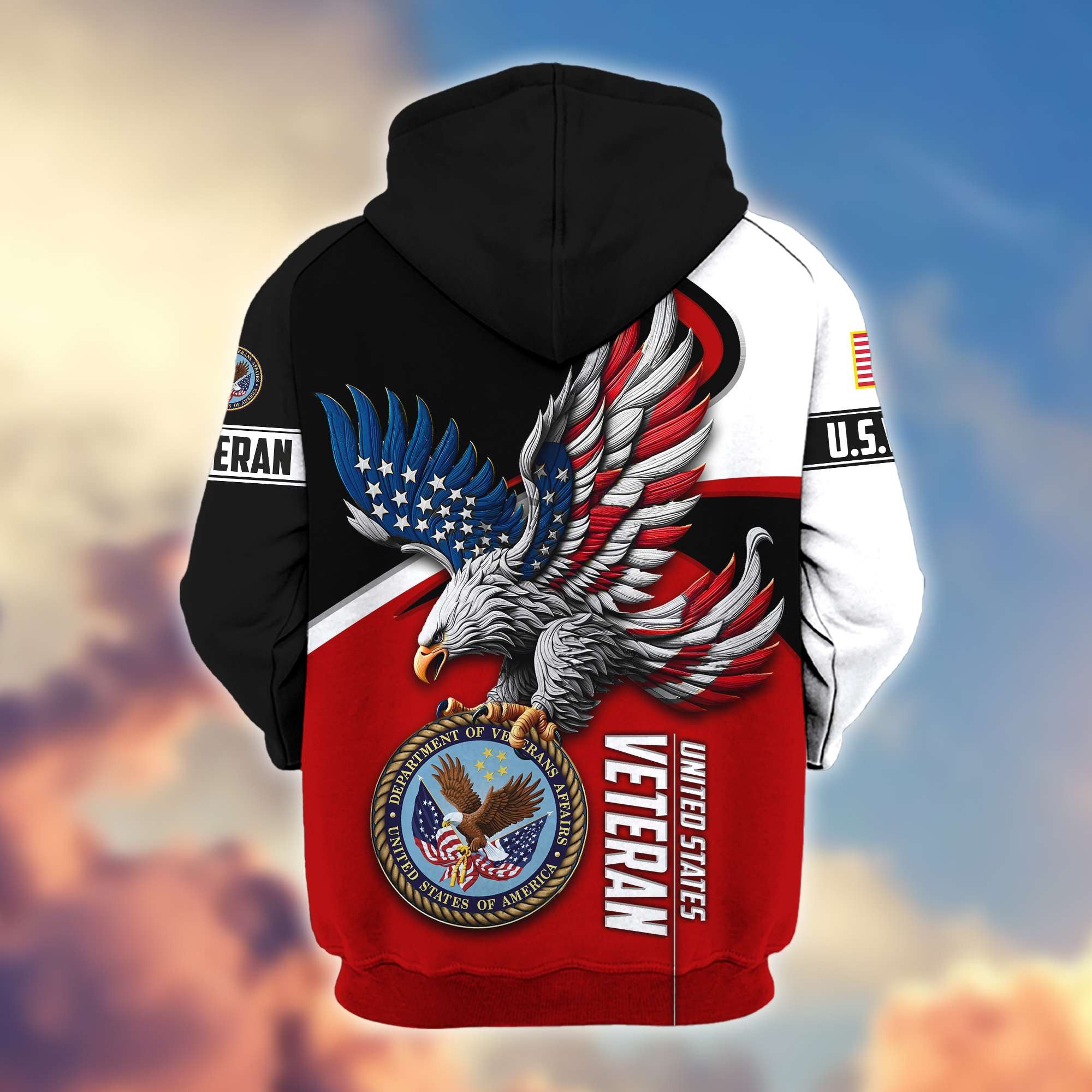 Premium US Veterans Zip Hoodie, Gifts For US Veterans