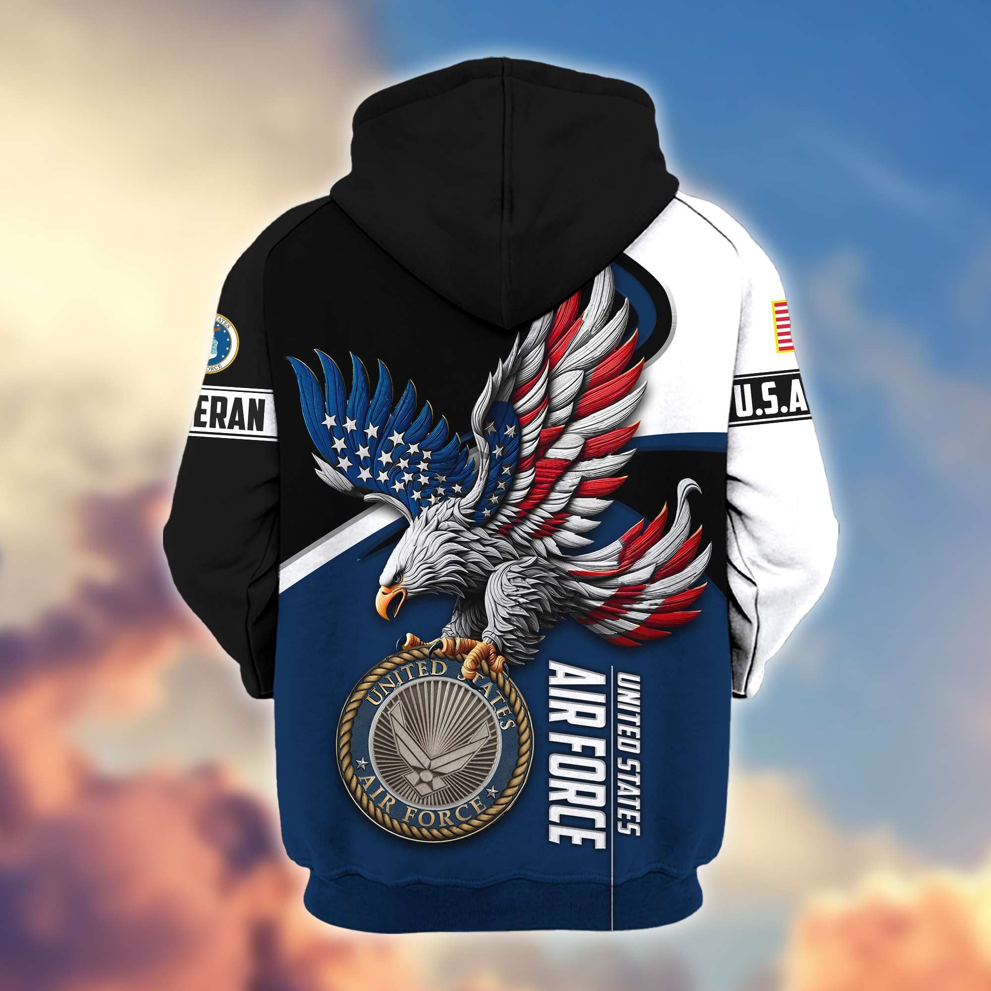 Premium US Veterans Zip Hoodie, Gifts For US Veterans