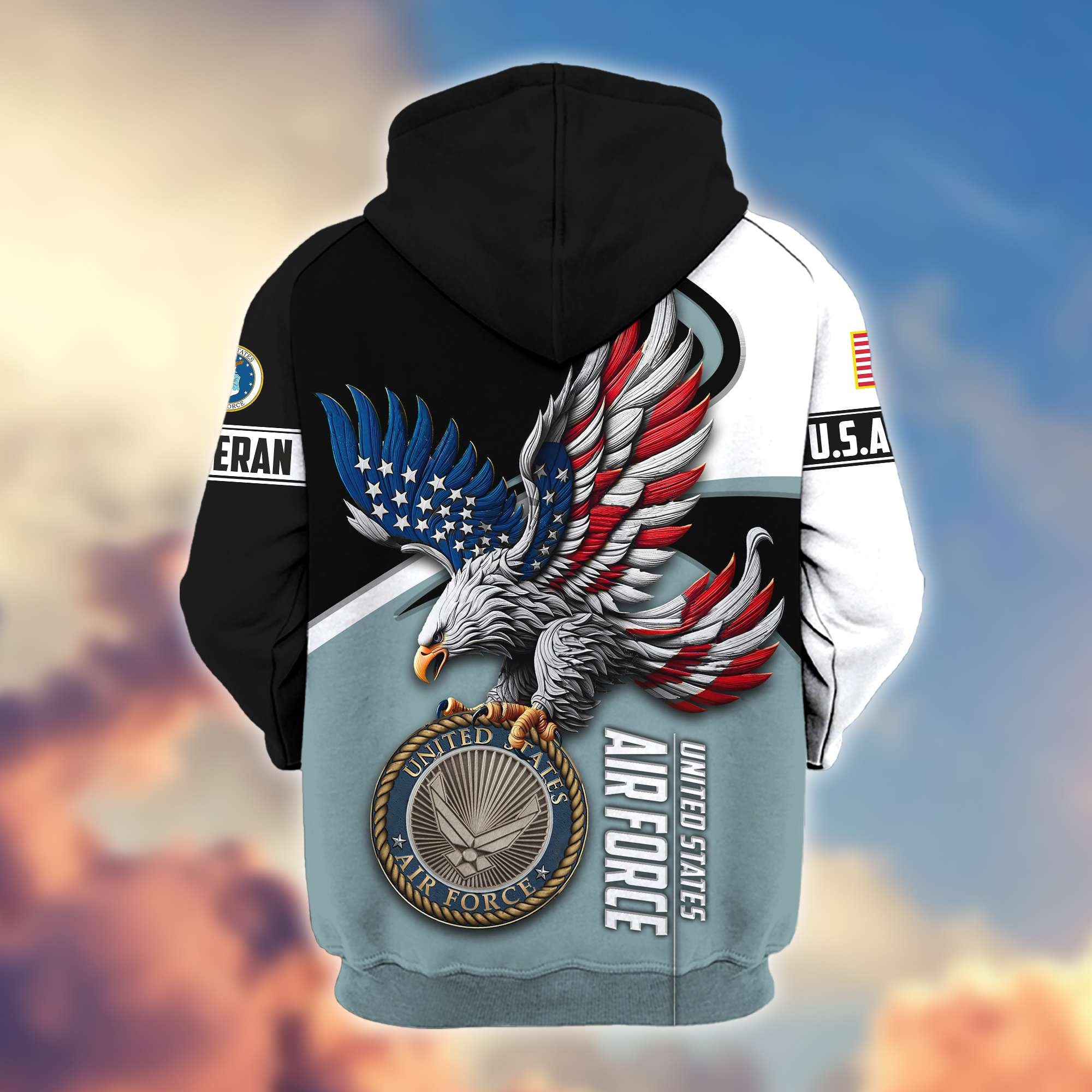 Premium US Veterans Zip Hoodie, Gifts For US Veterans