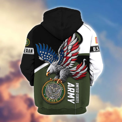 Premium US Veterans Zip Hoodie, Gifts For US Veterans
