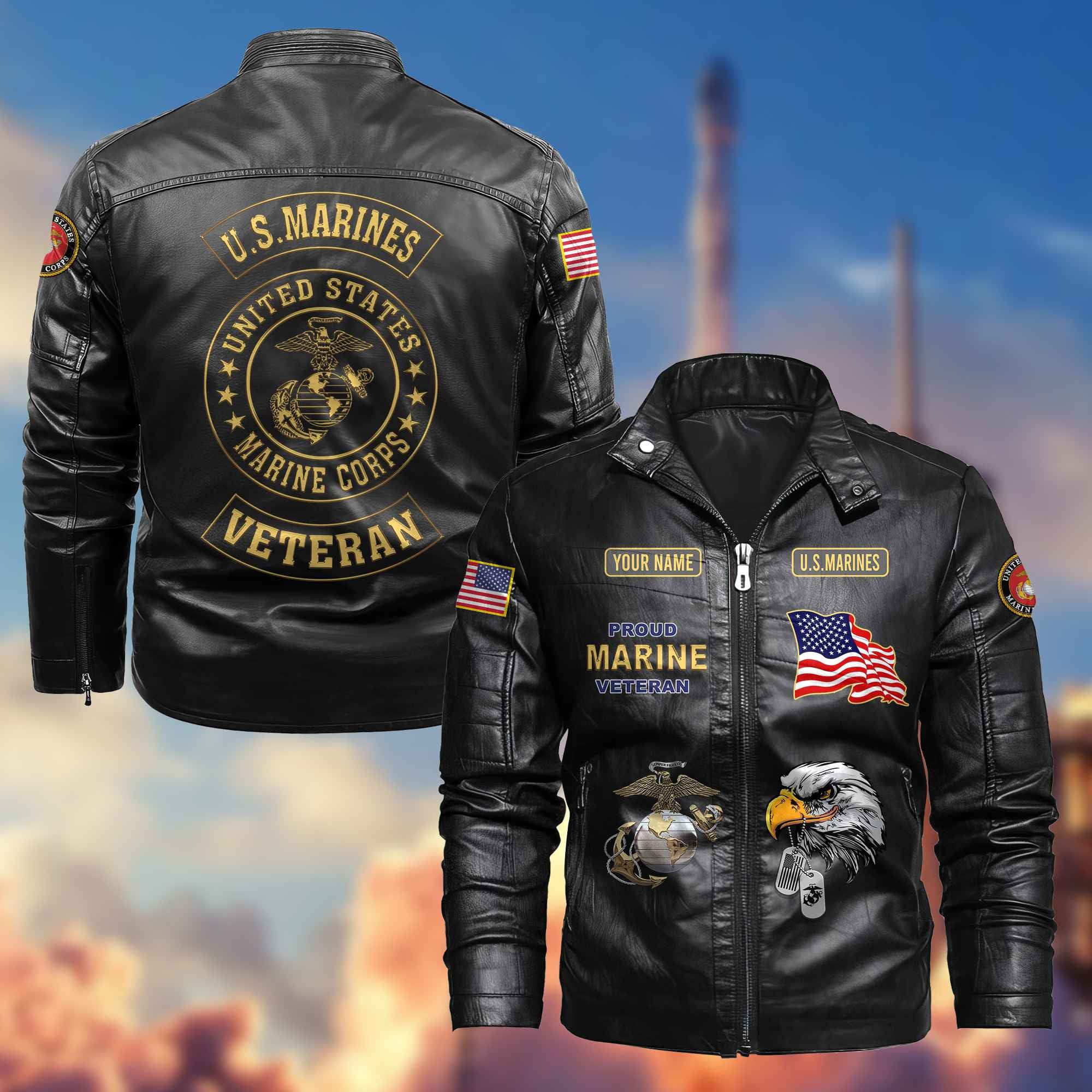 Premium Personalized US Veterans Leather Jackets, Gifts For US Veterans