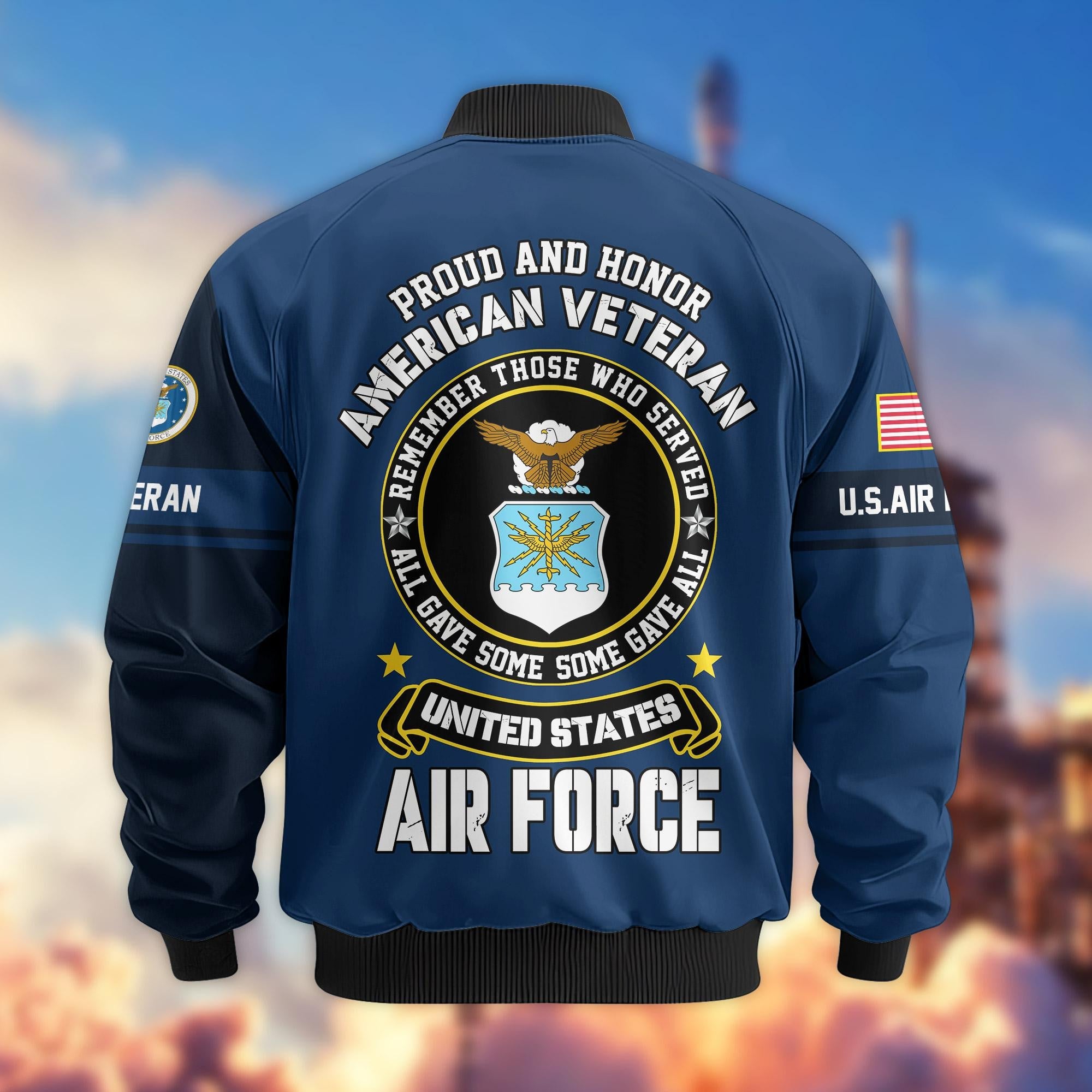 Premium Proudly Served US Veterans Bomber Jacket, Gifts For US Veterans