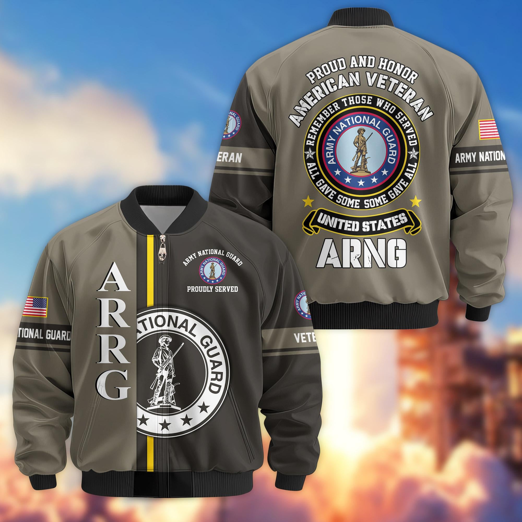 Premium Proudly Served US Veterans Bomber Jacket, Gifts For US Veterans