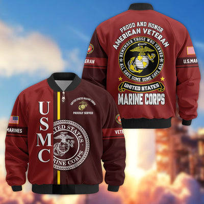 Premium Proudly Served US Veterans Bomber Jacket, Gifts For US Veterans