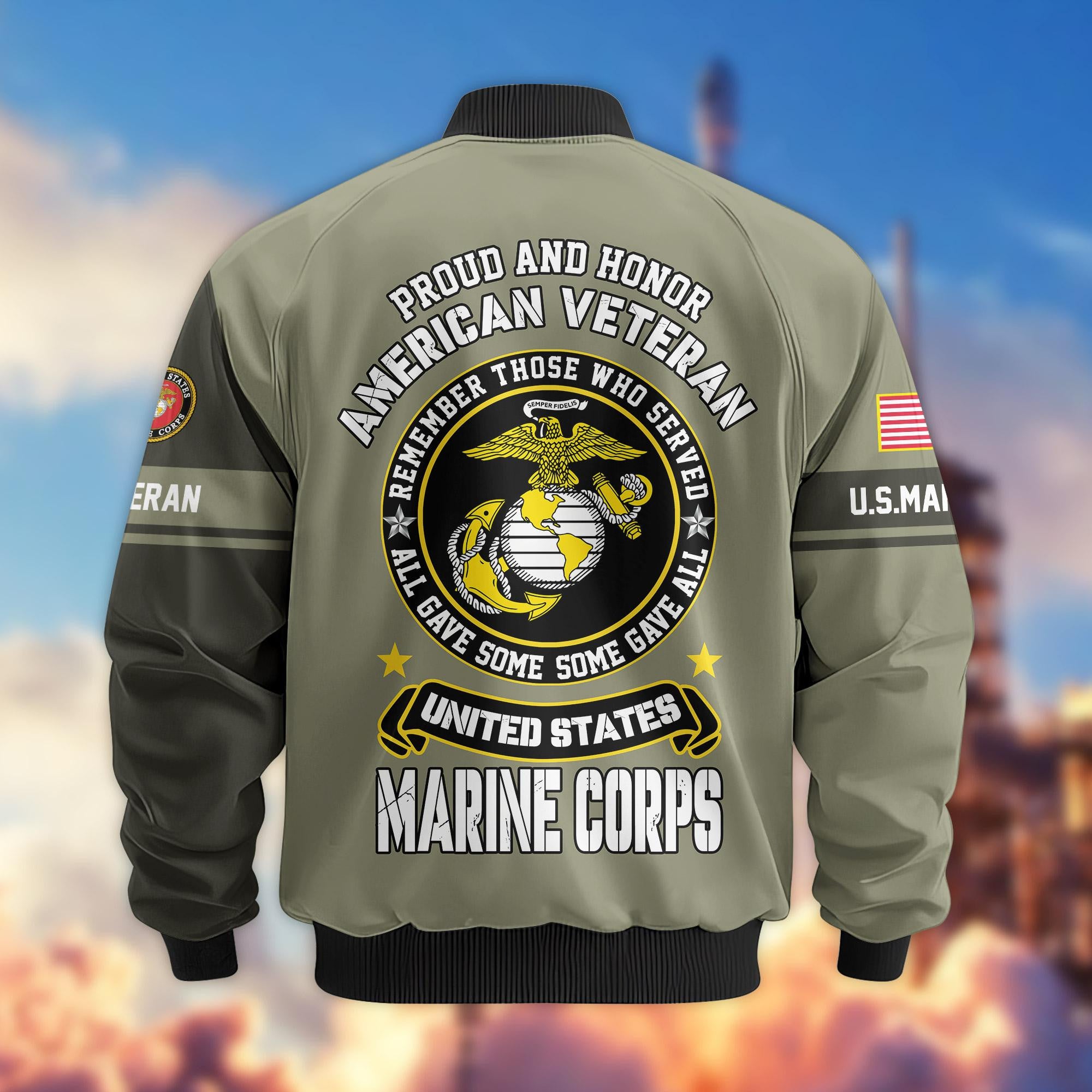 Premium Proudly Served US Veterans Bomber Jacket, Gifts For US Veterans