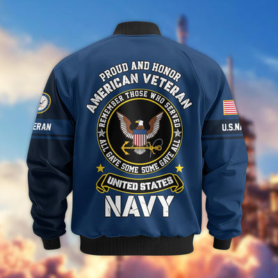 Premium Proudly Served US Veterans Bomber Jacket, Gifts For US Veterans