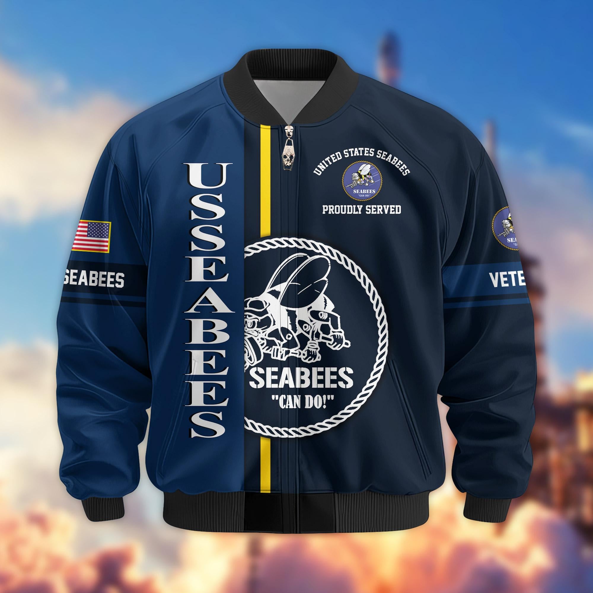 Premium Proudly Served US Veterans Bomber Jacket, Gifts For US Veterans
