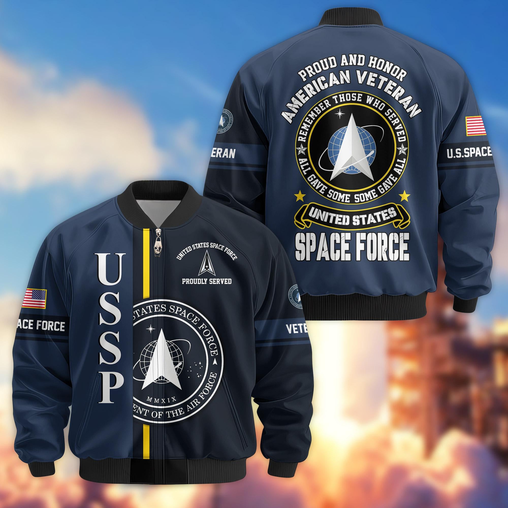 Premium Proudly Served US Veterans Bomber Jacket, Gifts For US Veterans