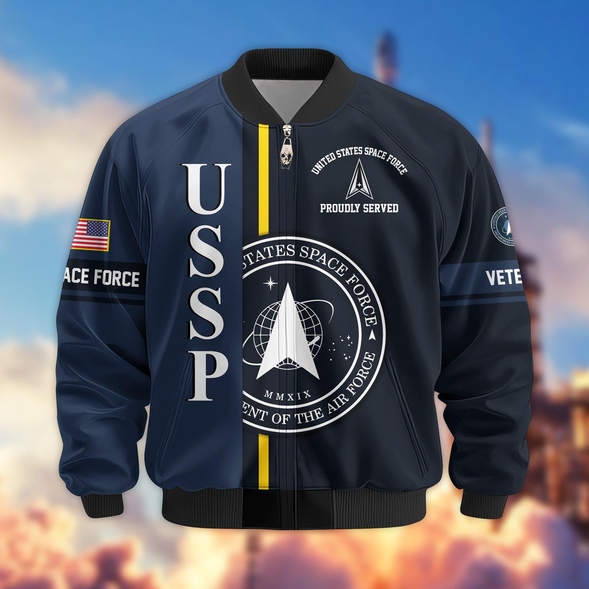 Premium Proudly Served US Veterans Bomber Jacket, Gifts For US Veterans