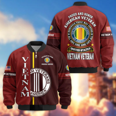 Premium Proudly Served US Veterans Bomber Jacket, Gifts For US Veterans