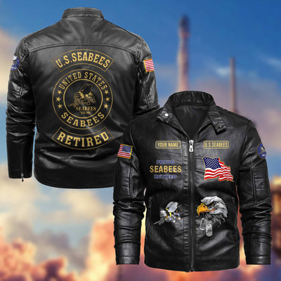 Premium Personalized US Retired Leather Jackets
