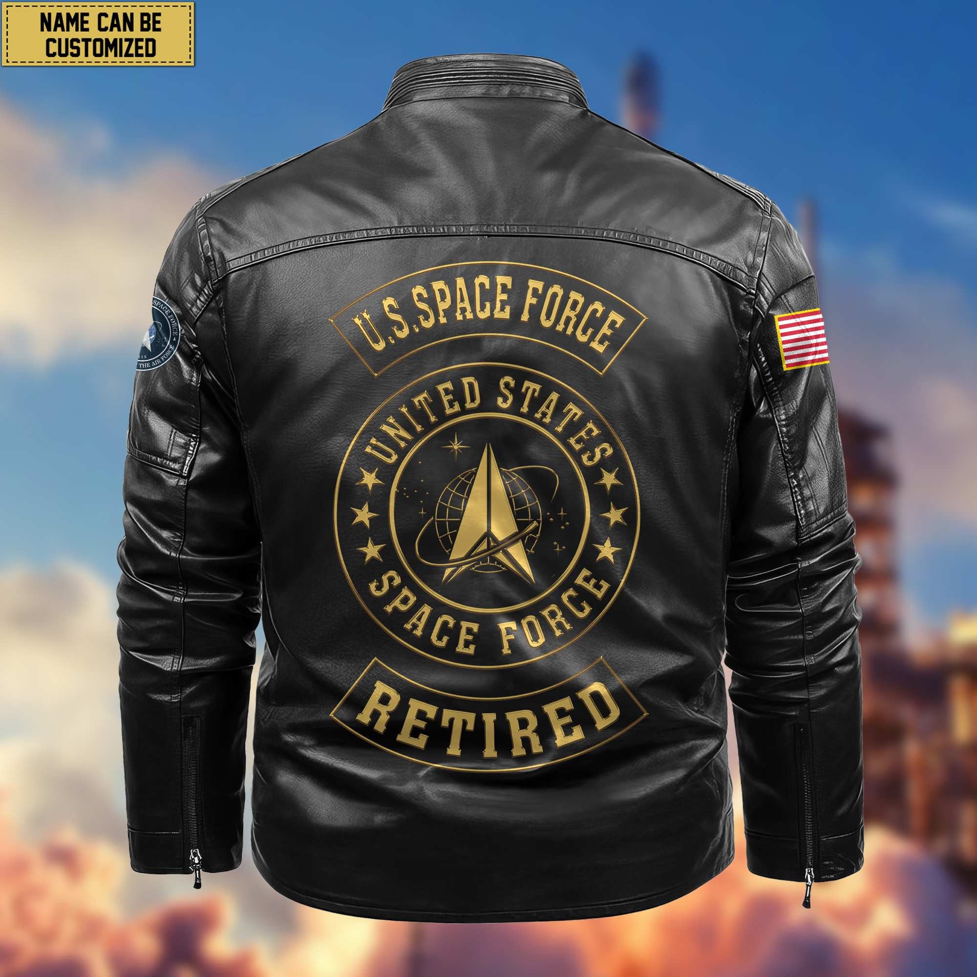 Premium Personalized US Retired Leather Jackets