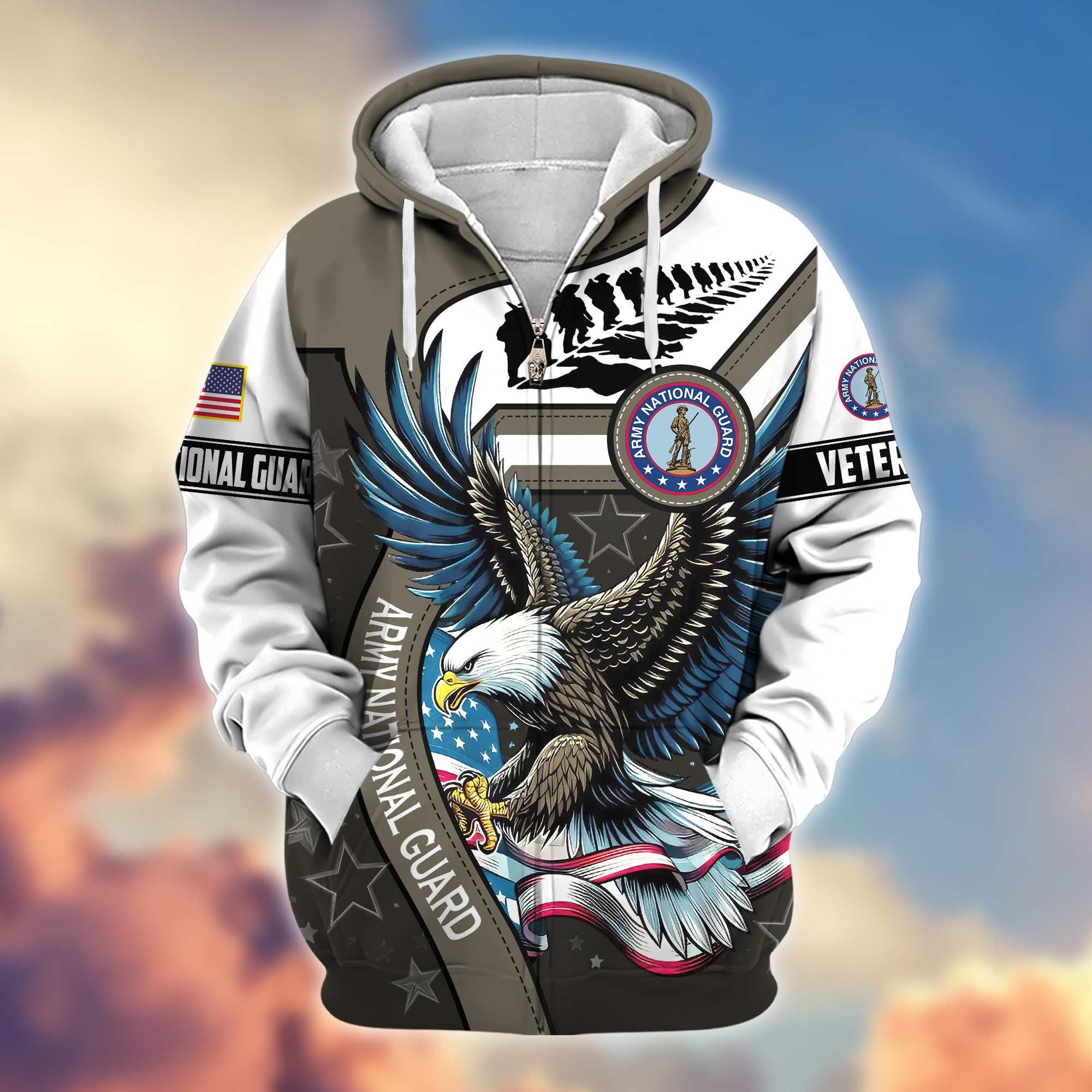 Premium Honoring All Who Served US Veterans Zip Hoodie, Gifts For US Veterans