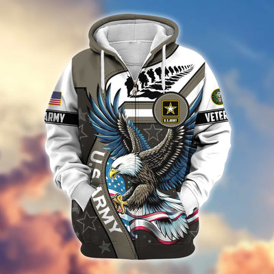 Premium Honoring All Who Served US Veterans Zip Hoodie, Gifts For US Veterans