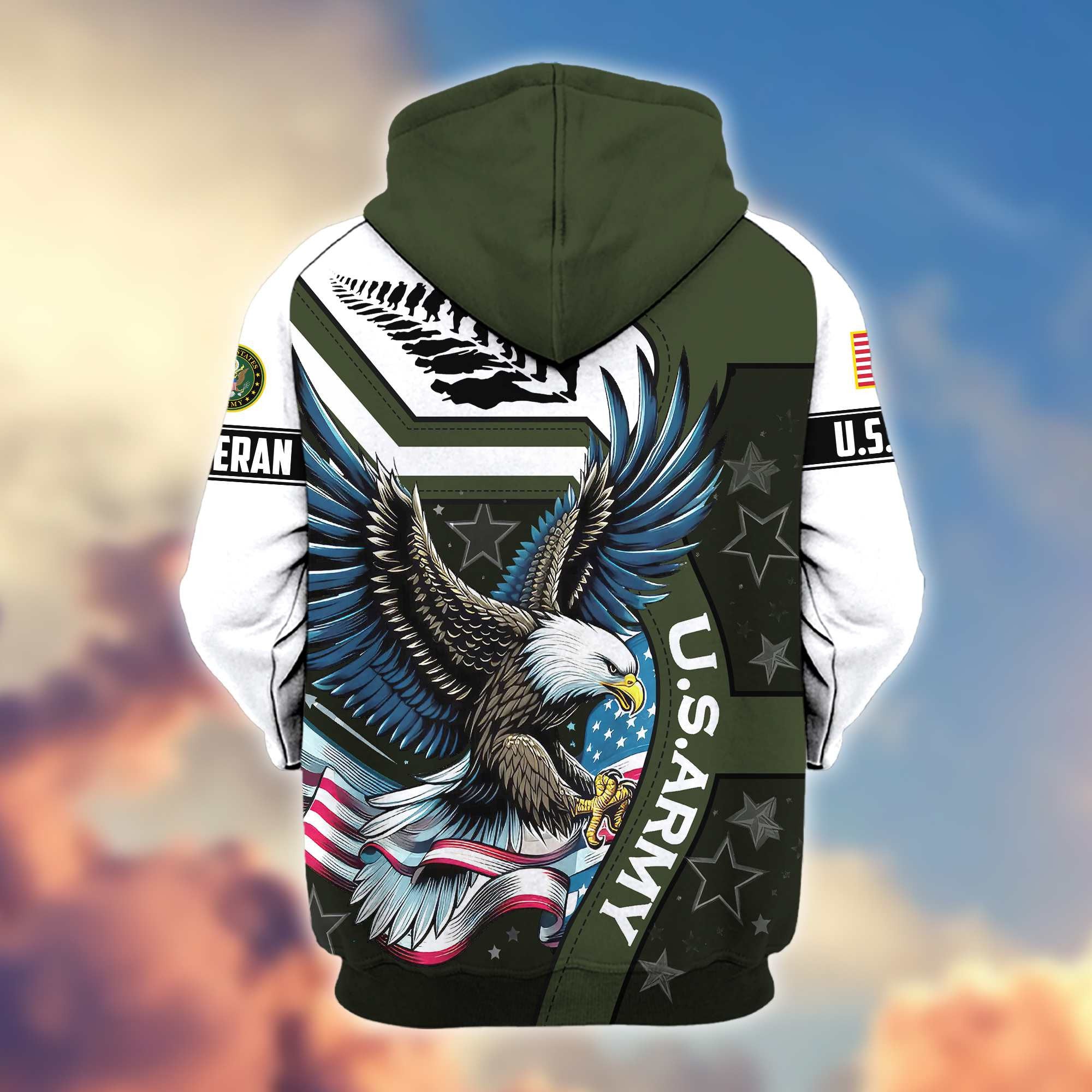 Premium Honoring All Who Served US Veterans Zip Hoodie, Gifts For US Veterans