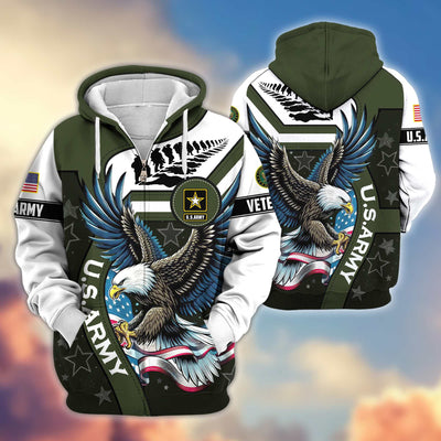 Premium Honoring All Who Served US Veterans Zip Hoodie, Gifts For US Veterans