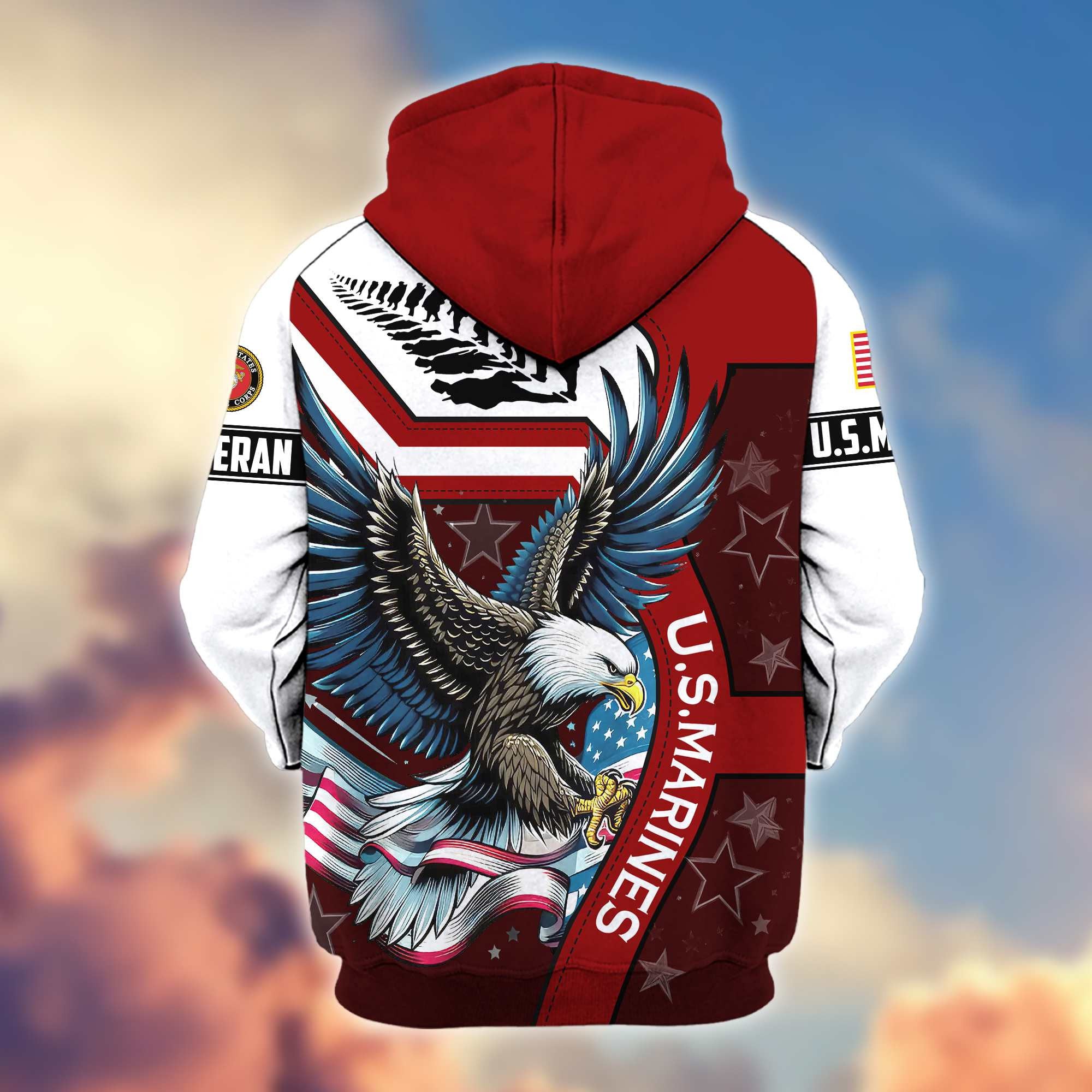 Premium Honoring All Who Served US Veterans Zip Hoodie, Gifts For US Veterans