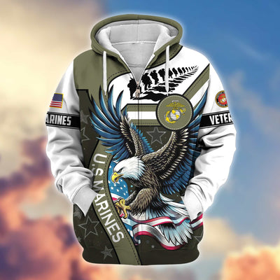 Premium Honoring All Who Served US Veterans Zip Hoodie, Gifts For US Veterans