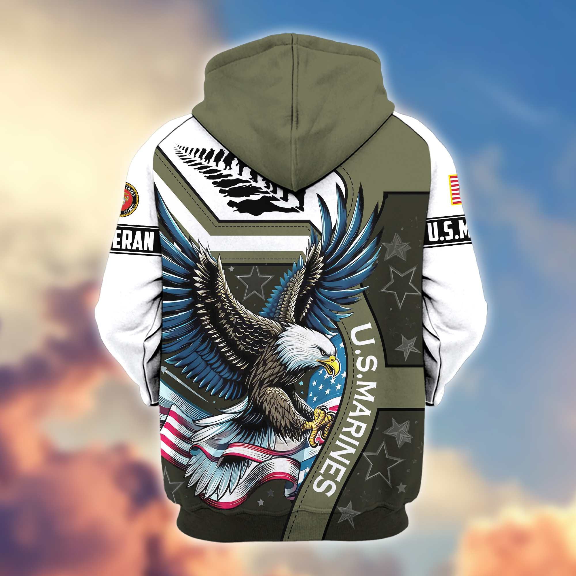 Premium Honoring All Who Served US Veterans Zip Hoodie, Gifts For US Veterans