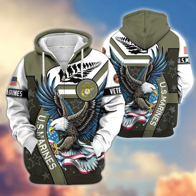 Premium Honoring All Who Served US Veterans Zip Hoodie, Gifts For US Veterans
