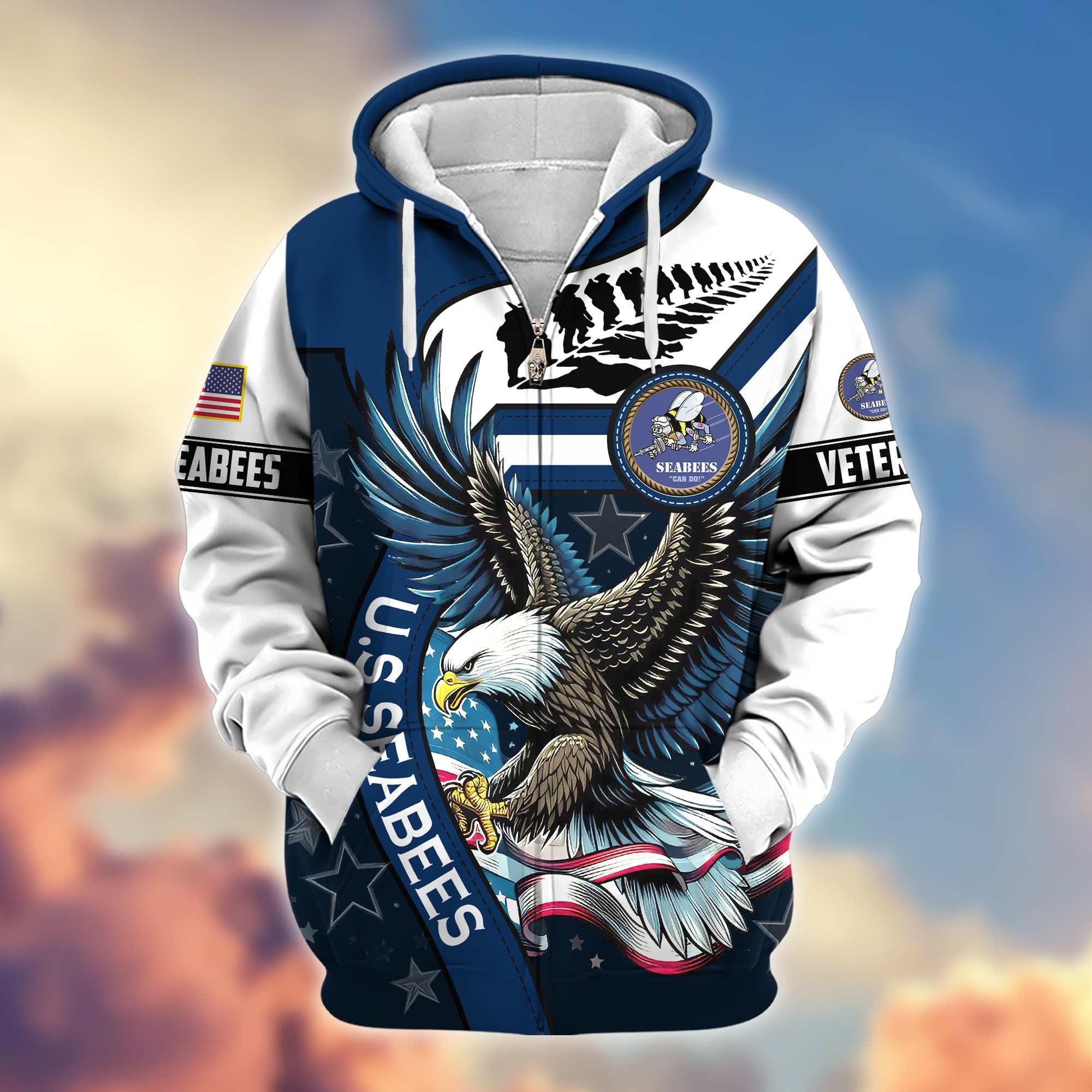 Premium Honoring All Who Served US Veterans Zip Hoodie, Gifts For US Veterans