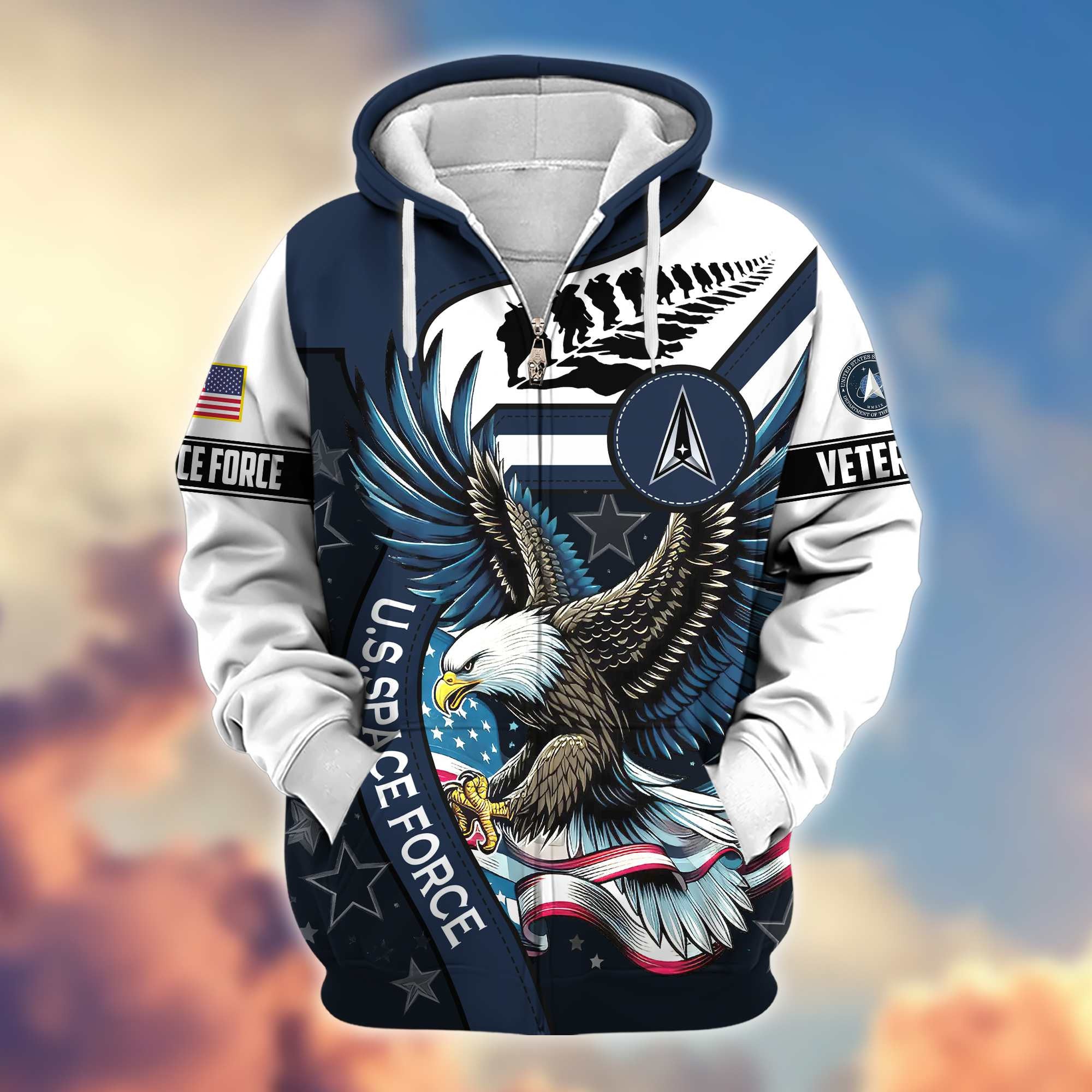 Premium Honoring All Who Served US Veterans Zip Hoodie, Gifts For US Veterans