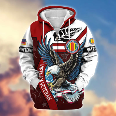 Premium Honoring All Who Served US Veterans Zip Hoodie, Gifts For US Veterans