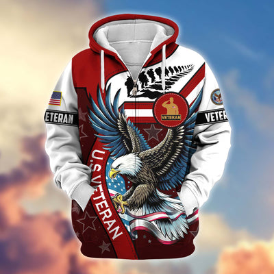 Premium Honoring All Who Served US Veterans Zip Hoodie, Gifts For US Veterans