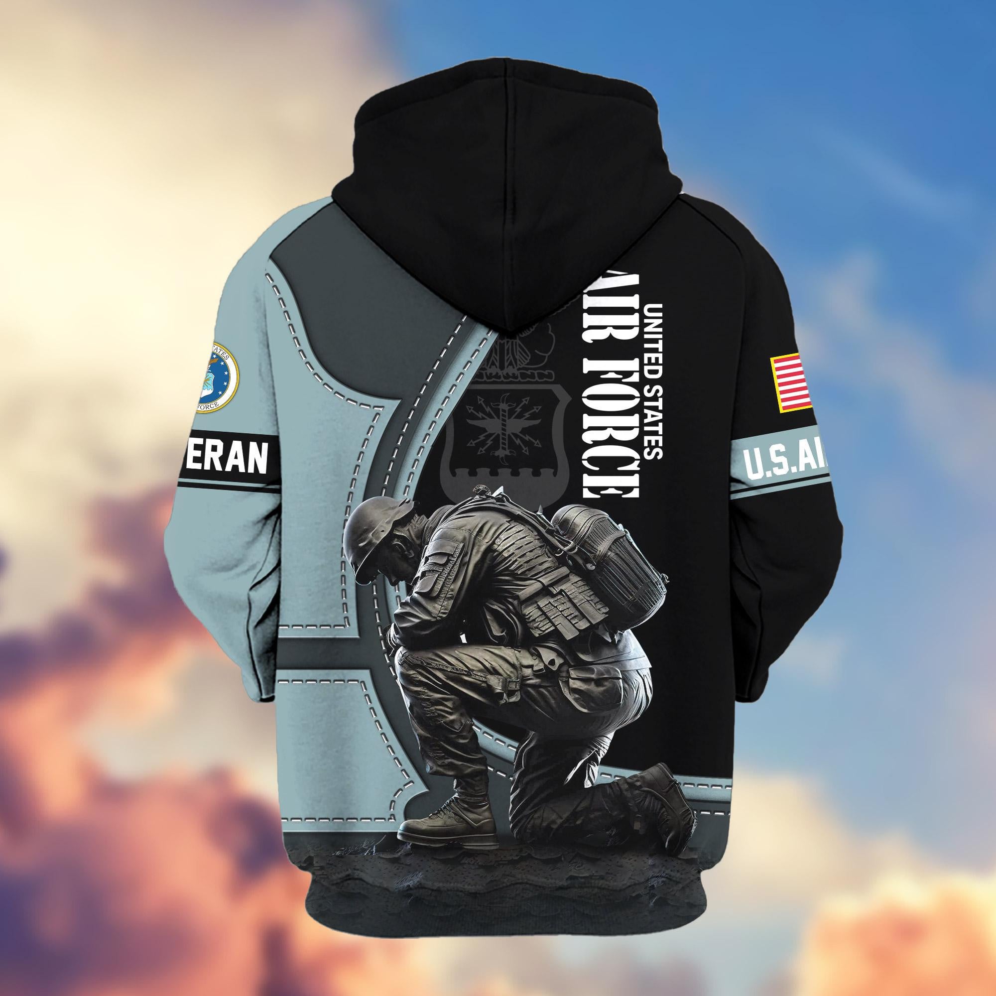 Premium US Veterans Zip Hoodie, Gifts For US Veterans