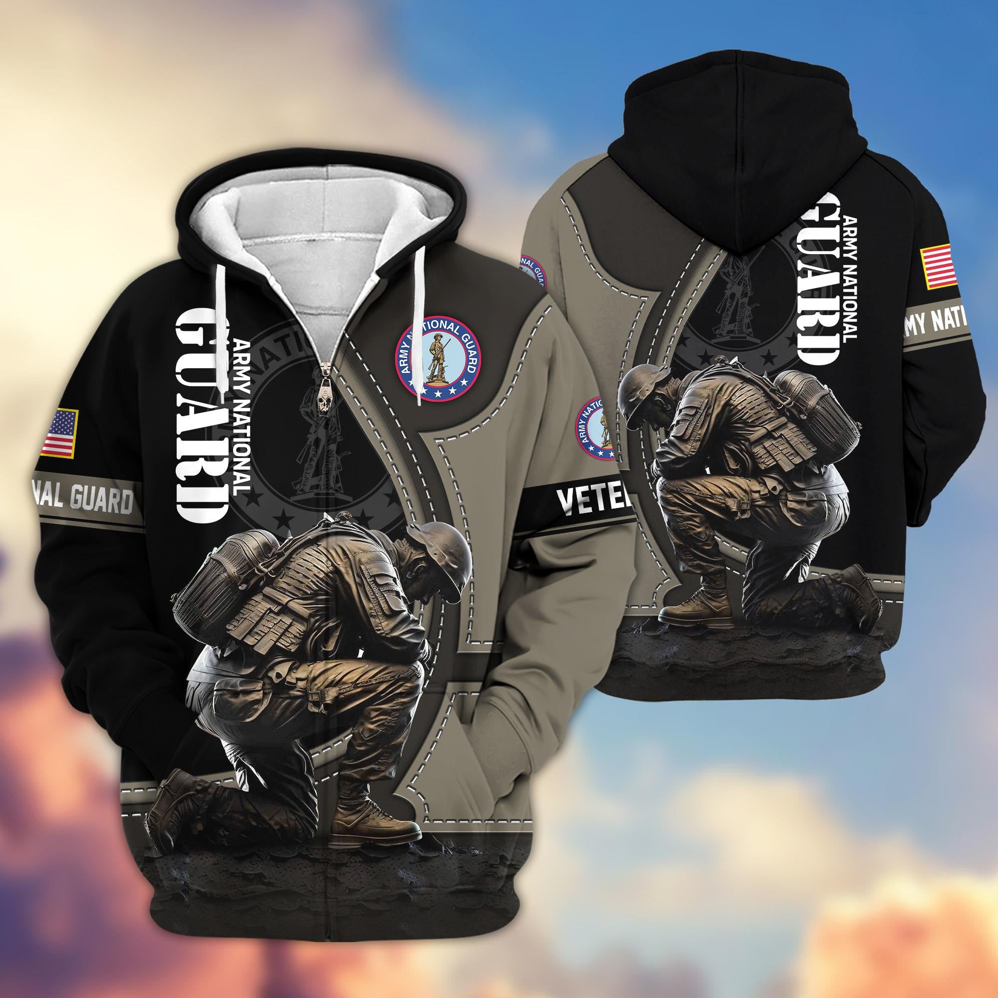 Premium US Veterans Zip Hoodie, Gifts For US Veterans