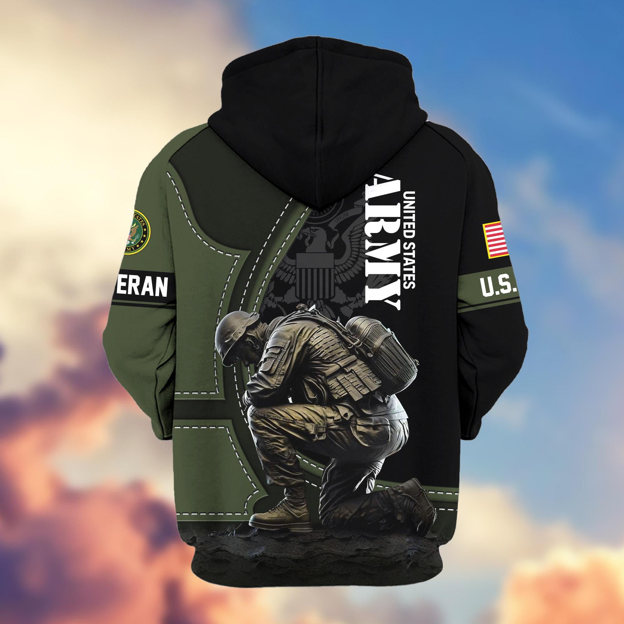 Premium US Veterans Zip Hoodie, Gifts For US Veterans