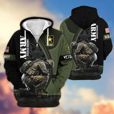 Premium US Veterans Zip Hoodie, Gifts For US Veterans