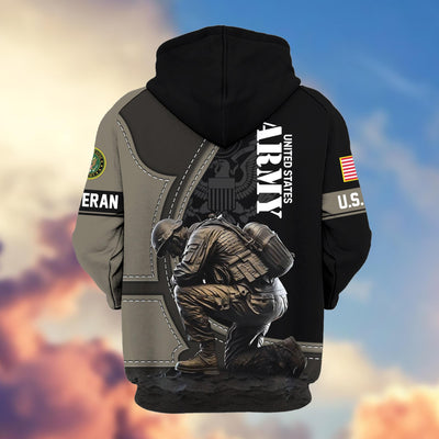 Premium US Veterans Zip Hoodie, Gifts For US Veterans