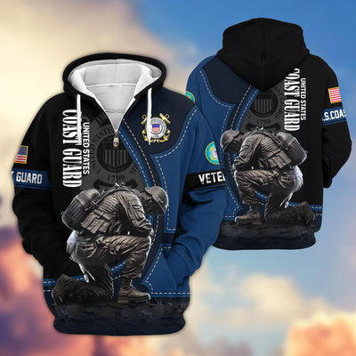 Premium US Veterans Zip Hoodie, Gifts For US Veterans