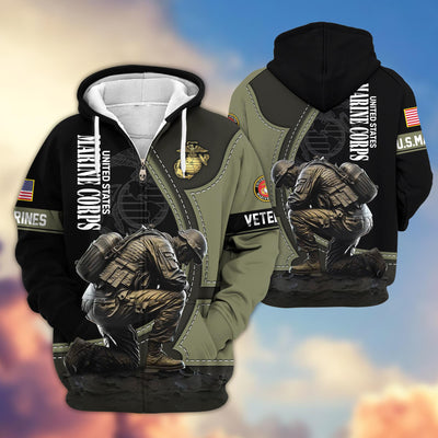 Premium US Veterans Zip Hoodie, Gifts For US Veterans