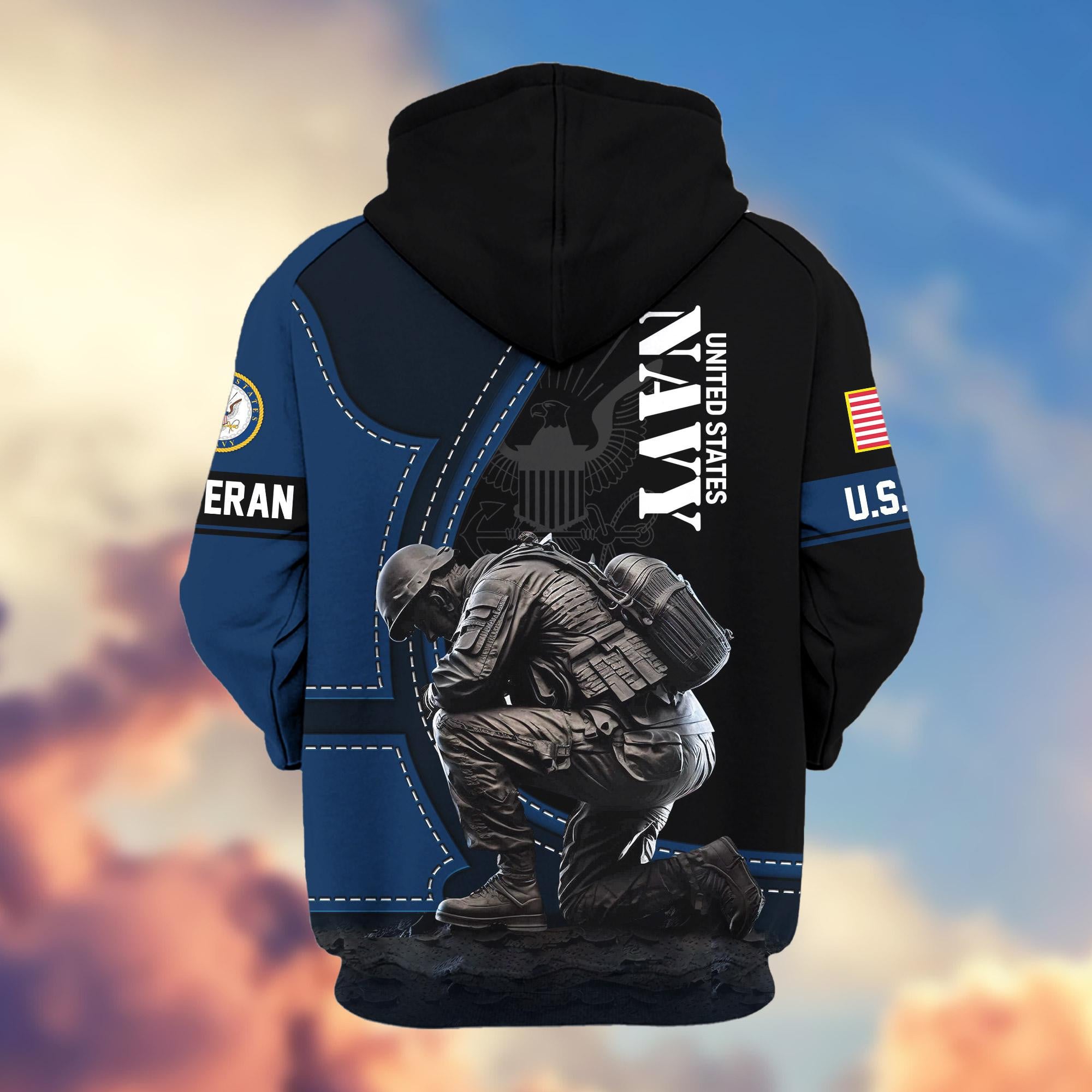 Premium US Veterans Zip Hoodie, Gifts For US Veterans