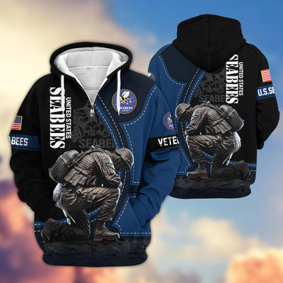 Premium US Veterans Zip Hoodie, Gifts For US Veterans