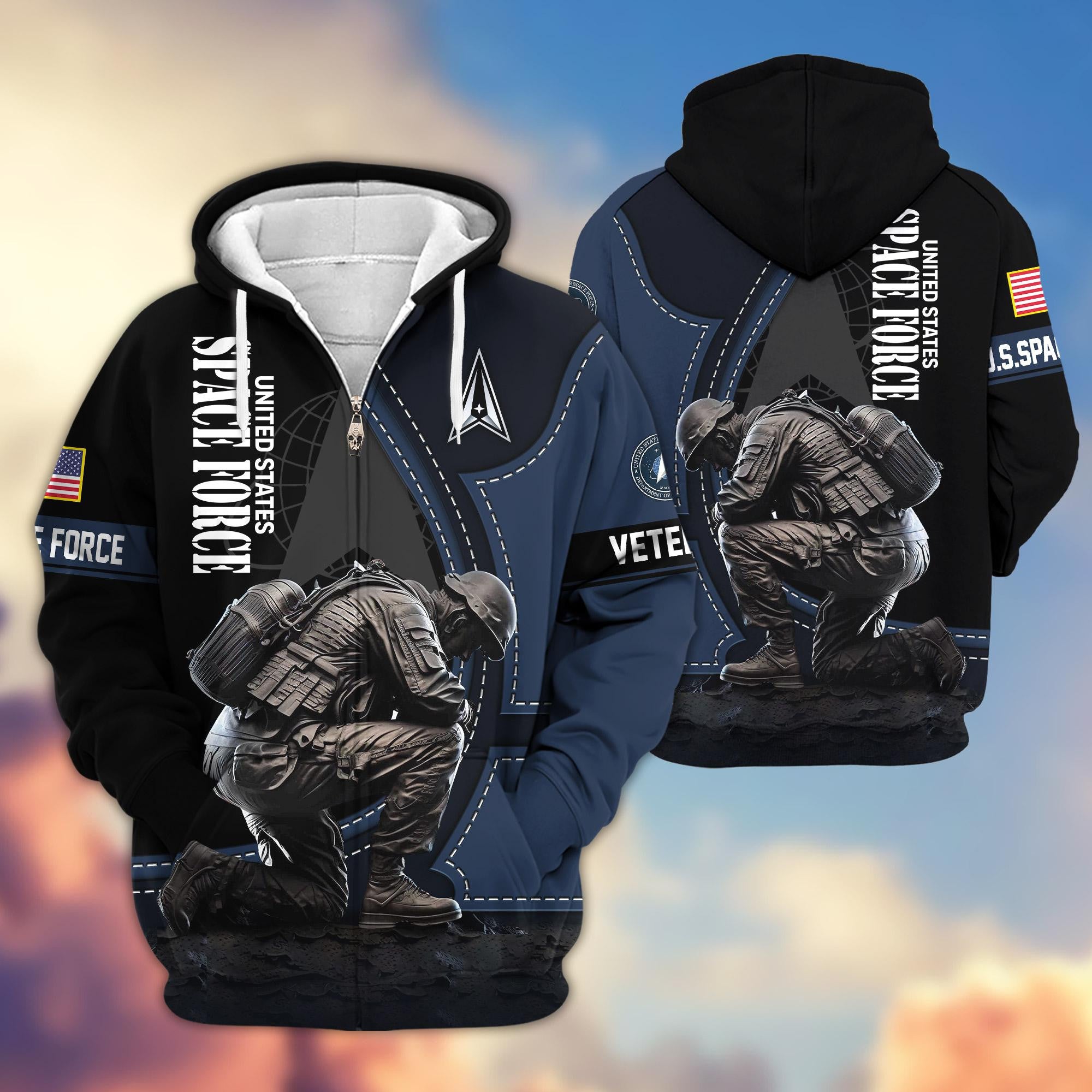 Premium US Veterans Zip Hoodie, Gifts For US Veterans