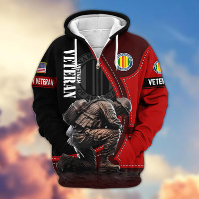 Premium US Veterans Zip Hoodie, Gifts For US Veterans