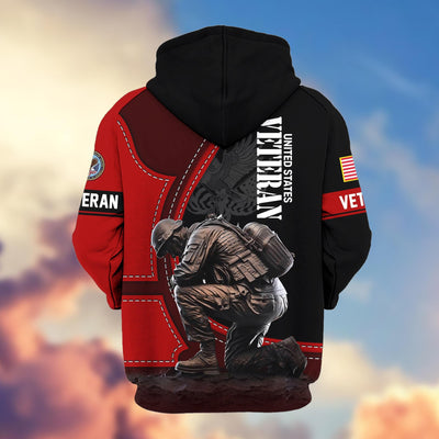 Premium US Veterans Zip Hoodie, Gifts For US Veterans