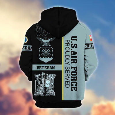 Premium US Veterans Zip Hoodie, Gifts For US Veterans Gifts On Father's Day, Armed Force Day, Independence Day, Veterans Day.