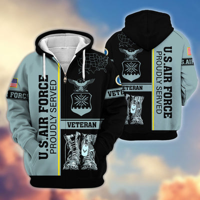 Premium US Veterans Zip Hoodie, Gifts For US Veterans Gifts On Father's Day, Armed Force Day, Independence Day, Veterans Day.