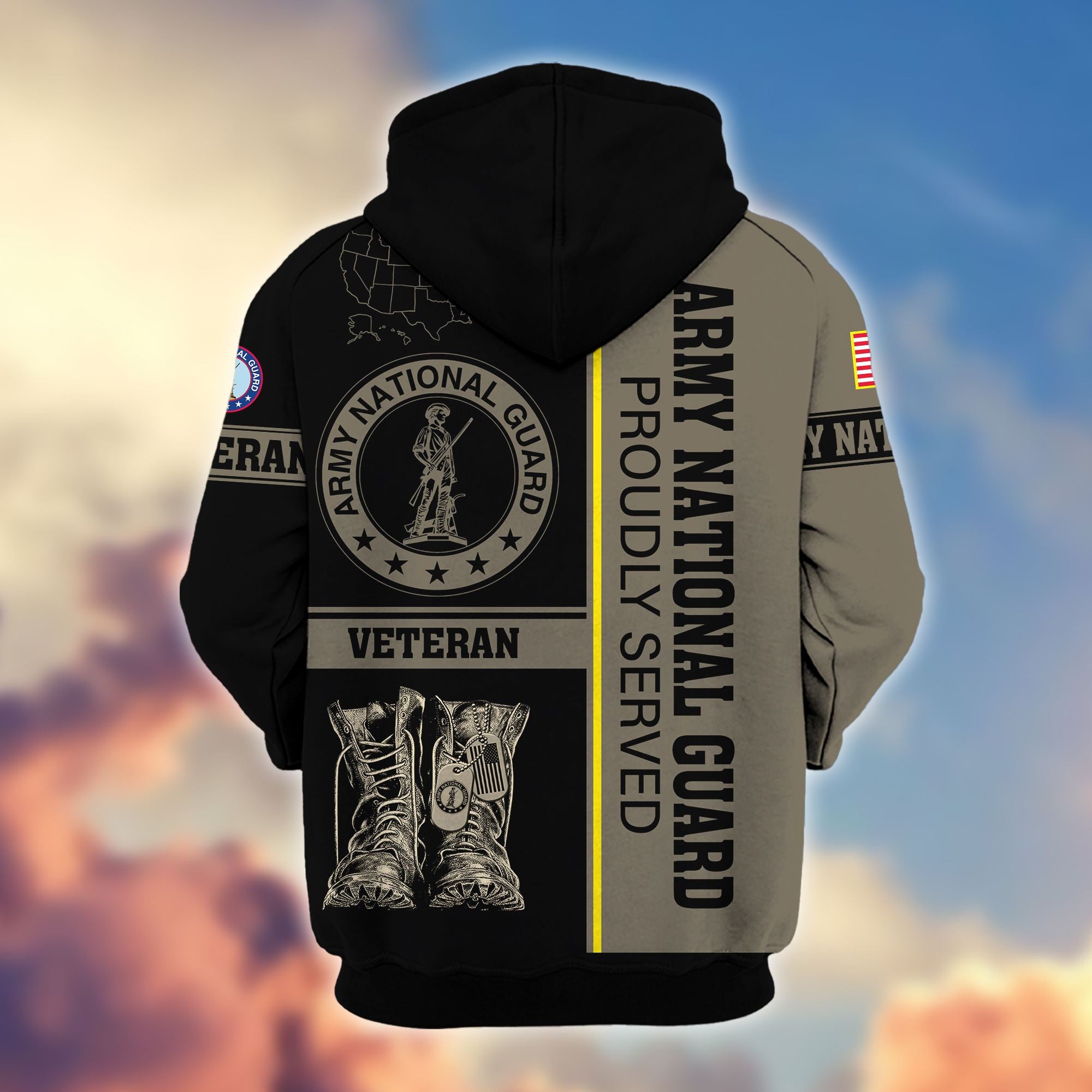 Premium US Veterans Zip Hoodie, Gifts For US Veterans Gifts On Father's Day, Armed Force Day, Independence Day, Veterans Day.