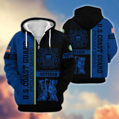 Premium US Veterans Zip Hoodie, Gifts For US Veterans Gifts On Father's Day, Armed Force Day, Independence Day, Veterans Day.